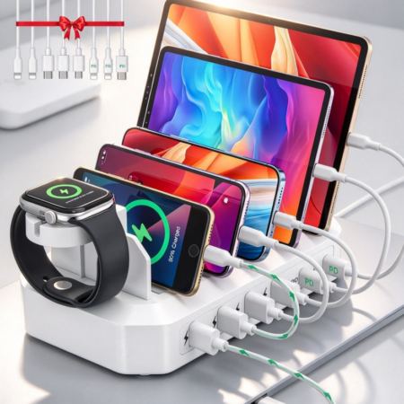 95W 6-Port Charging Organizer Stand