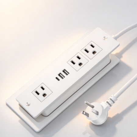 Desk-Clamp Power Strip (4 AC + 4 USB)