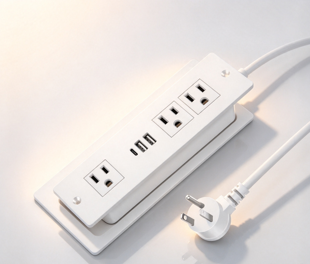 Desk-Clamp Power Strip (4 AC + 4 USB)