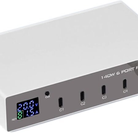 140W 6-Port Portable Fast Charging Station