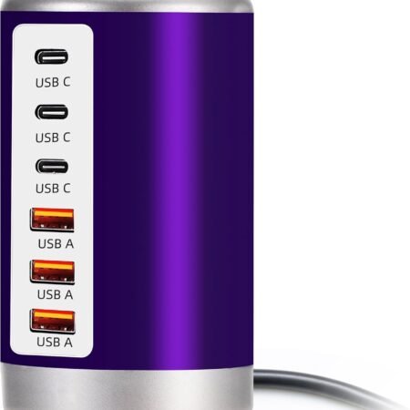 60W 6-Port Purple Charging Station