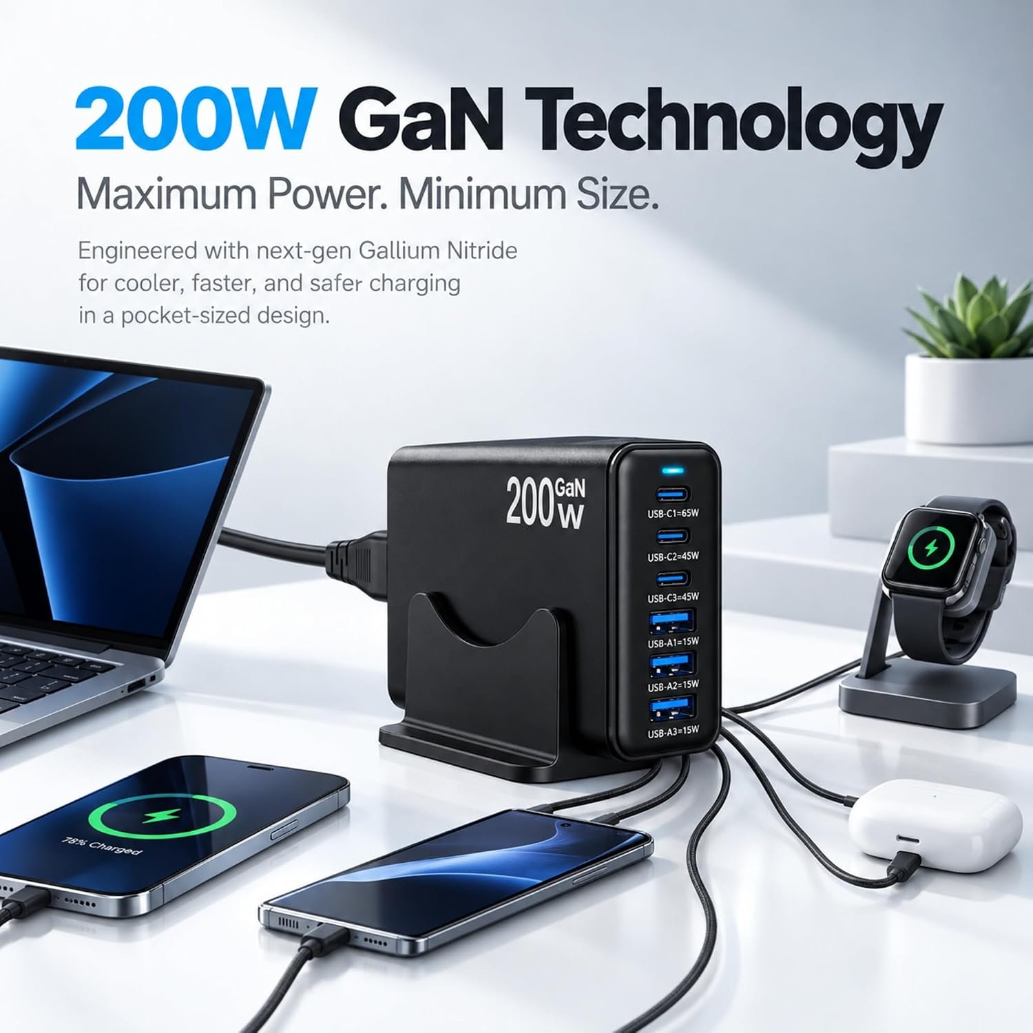 200W 6-Port USB-C Charger - Image 2