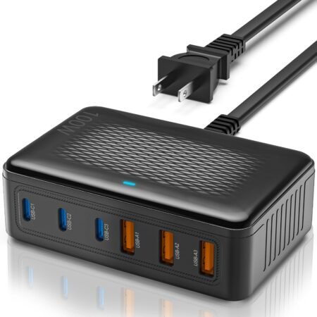 100W GaN 6-Port USB-C Fast Charging Station